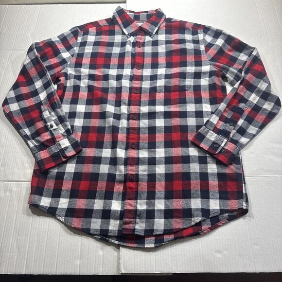 Croft & Barrow Flannel Shirt Mens Large Button Down Long Sleeve Plaid - Picture 1 of 10